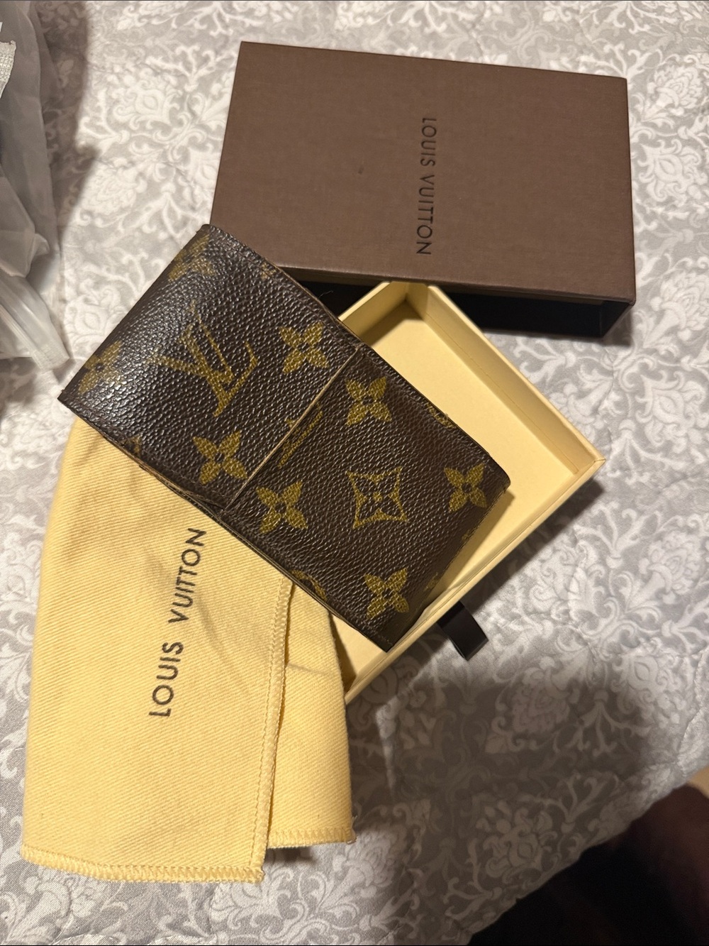 Louis Vuitton Monogram Canvas cigarette & Card Holder in Brown and Gold